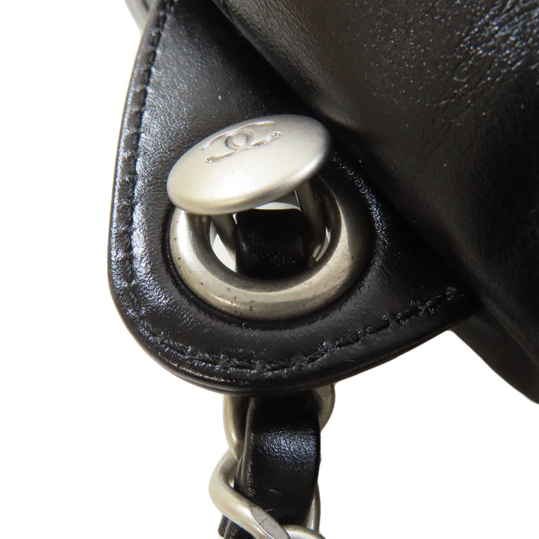 CHANEL Backpack lambskin black Chanel 22 Backpack Silver Metal Women Used Authentic