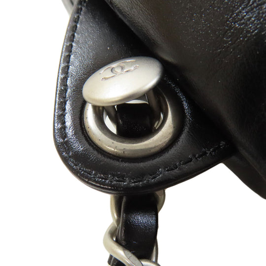 CHANEL Backpack lambskin black Chanel 22 Backpack Silver Metal Women Used Authentic