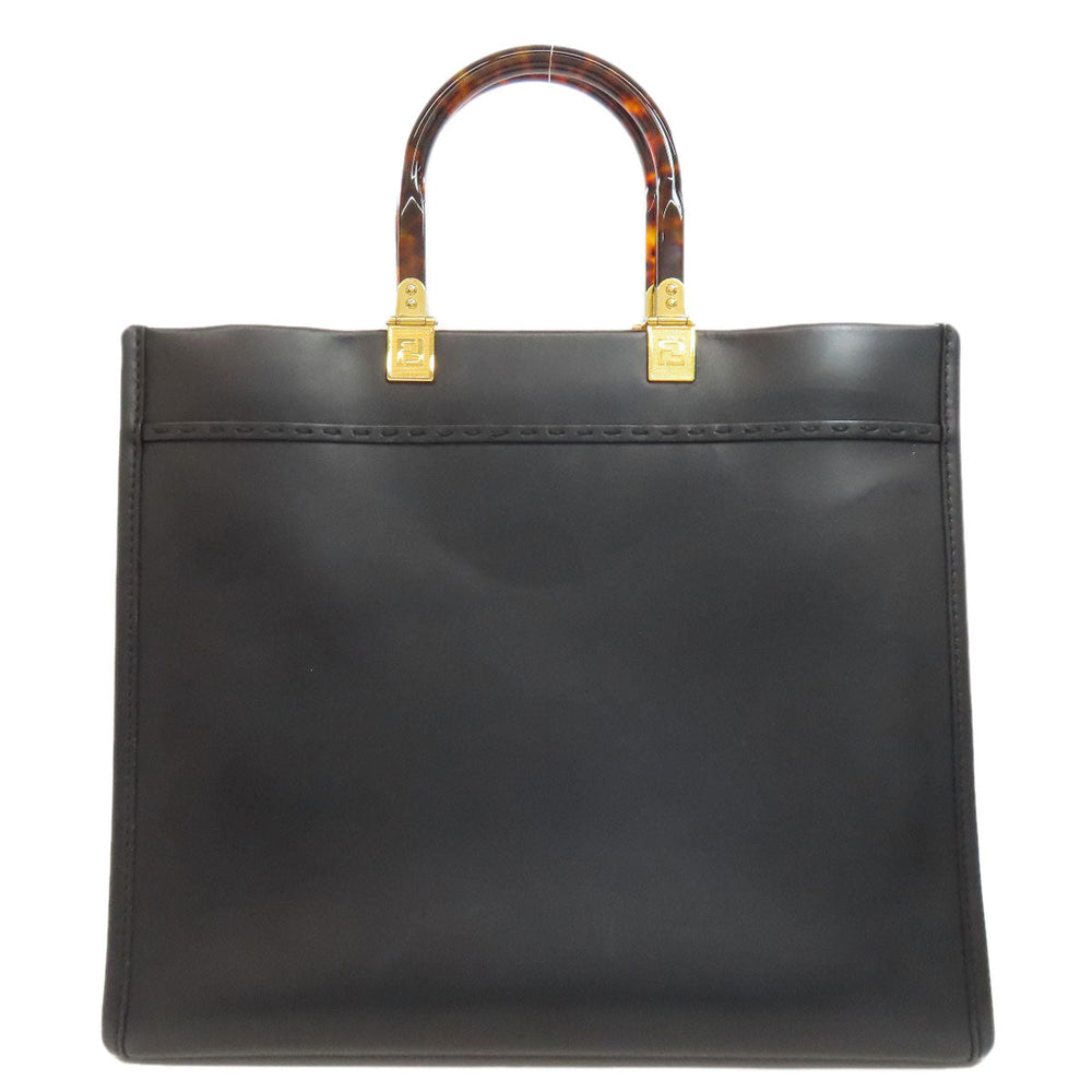 FENDI Handbag Calfskin black Sunshine Medium 2WAY Women Used Authentic