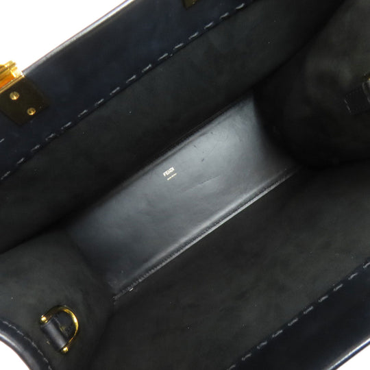 FENDI Handbag Calfskin black Sunshine Medium 2WAY Women Used Authentic