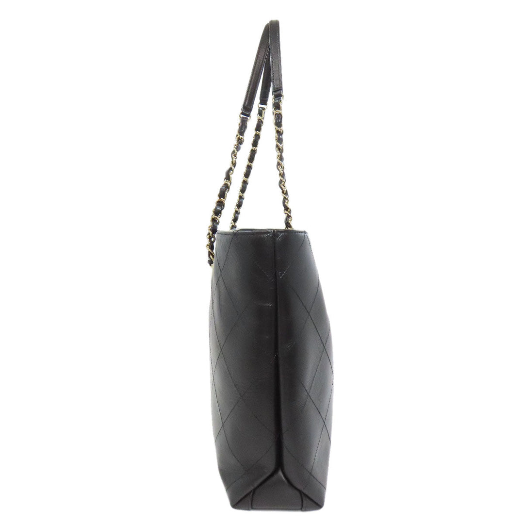 CHANEL Tote Bag Calfskin black Chain Tote Gold Metal Women Used Authentic