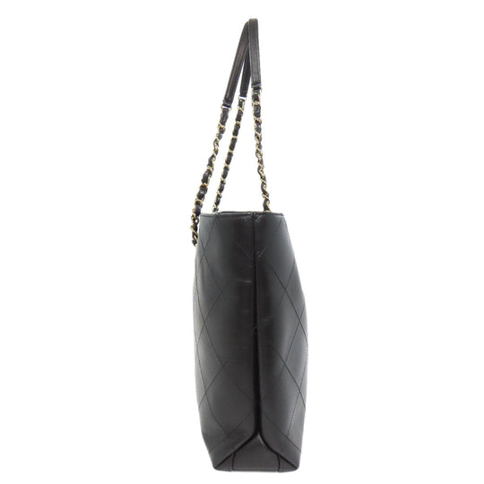 CHANEL Tote Bag Calfskin black Chain Tote Gold Metal Women Used Authentic