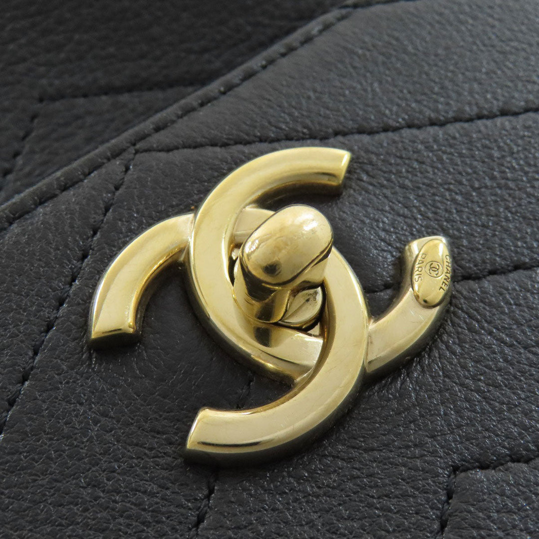 CHANEL Backpack Calfskin black Vstitch COCO Mark Gold Metal Women Used Authentic