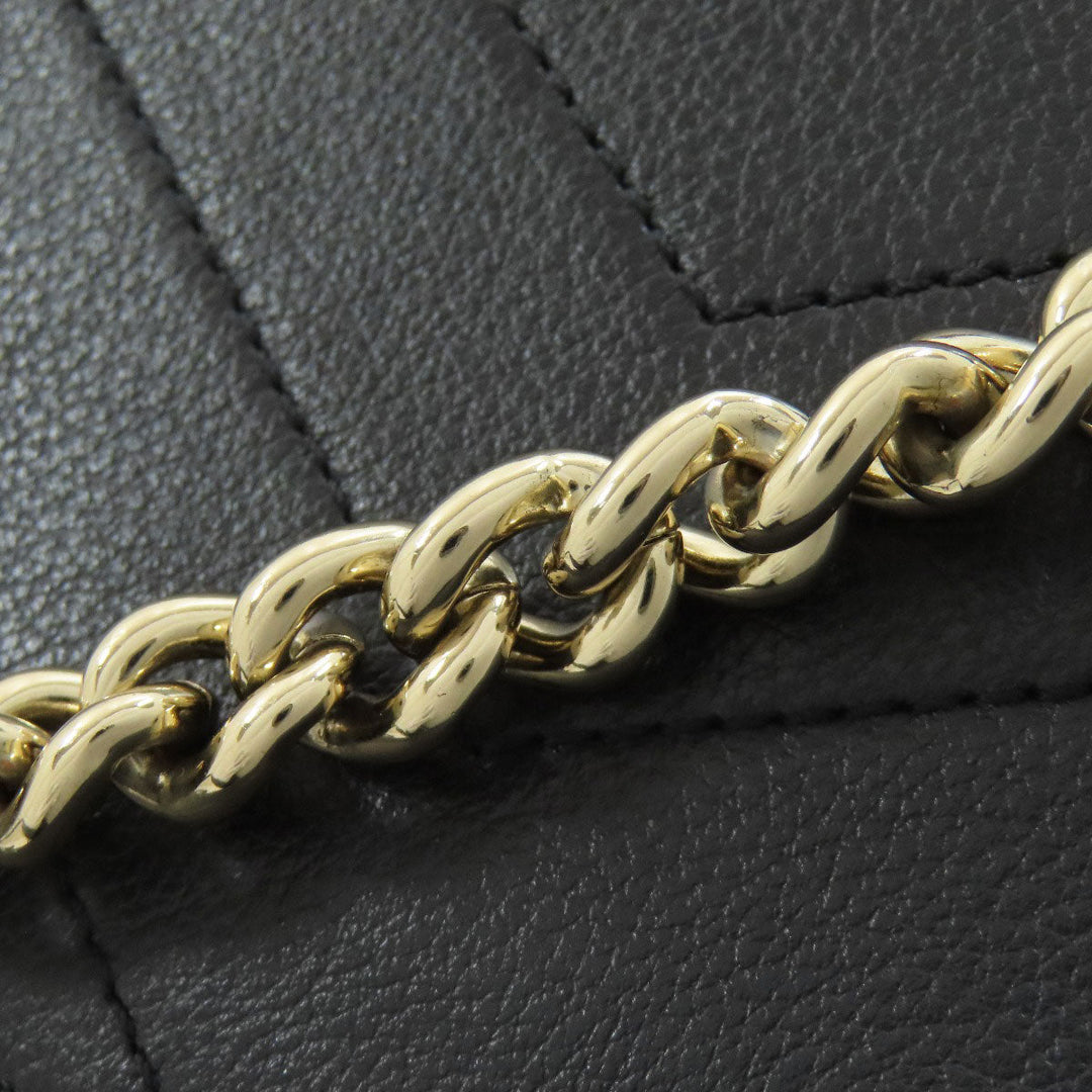 CHANEL Backpack Calfskin black Vstitch COCO Mark Gold Metal Women Used Authentic
