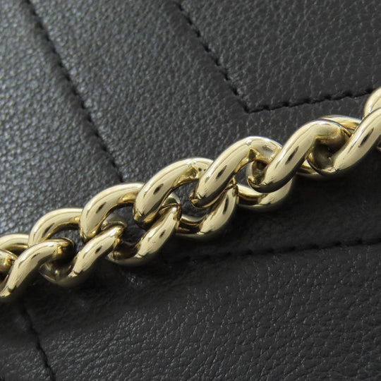 CHANEL Backpack Calfskin black Vstitch COCO Mark Gold Metal Women Used Authentic