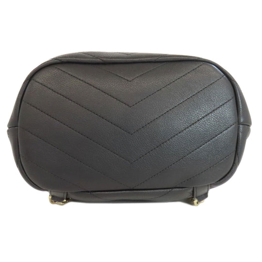 CHANEL Backpack Calfskin black Vstitch COCO Mark Gold Metal Women Used Authentic