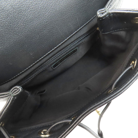 CHANEL Backpack Calfskin black Vstitch COCO Mark Gold Metal Women Used Authentic