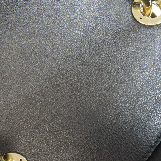 CHANEL Backpack Calfskin black Vstitch COCO Mark Gold Metal Women Used Authentic