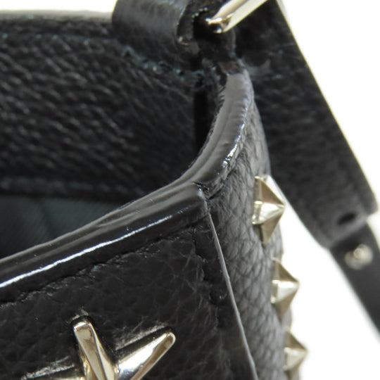 JIMMY CHOO Handbag leather black Pegasi 2WAY Women Used Authentic
