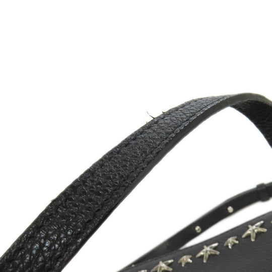 JIMMY CHOO Handbag leather black Pegasi 2WAY Women Used Authentic