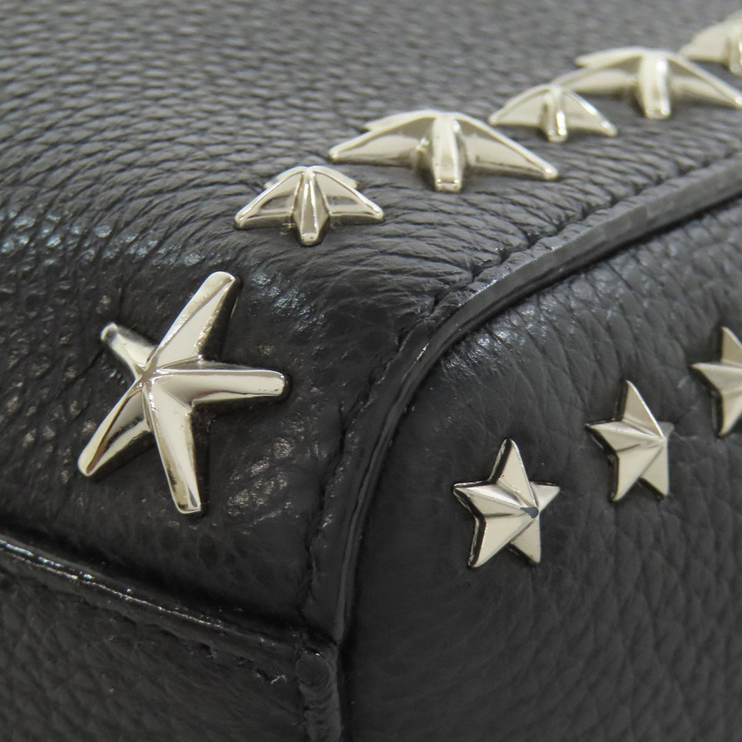 JIMMY CHOO Handbag leather black Pegasi 2WAY Women Used Authentic