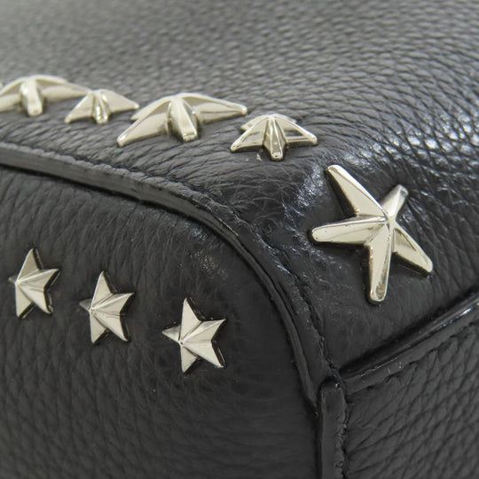 JIMMY CHOO Handbag leather black Pegasi 2WAY Women Used Authentic