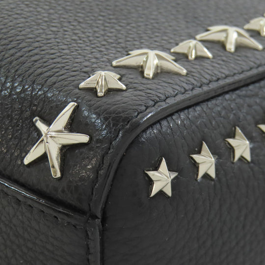 JIMMY CHOO Handbag leather black Pegasi 2WAY Women Used Authentic