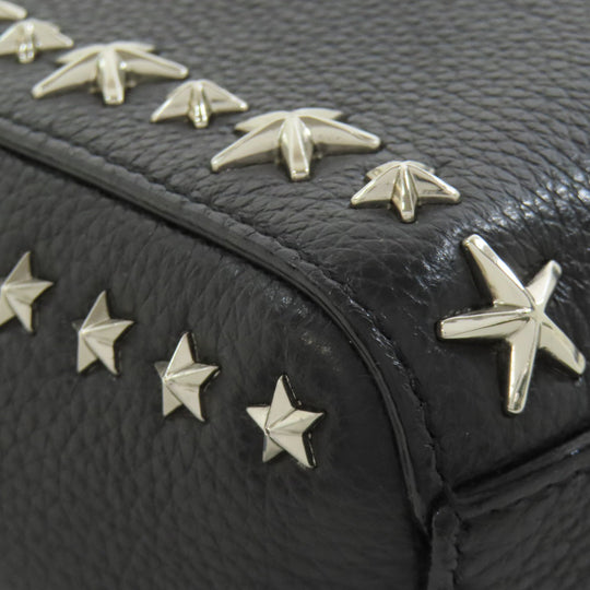 JIMMY CHOO Handbag leather black Pegasi 2WAY Women Used Authentic