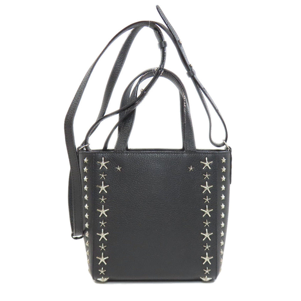 JIMMY CHOO Handbag leather black Pegasi 2WAY Women Used Authentic
