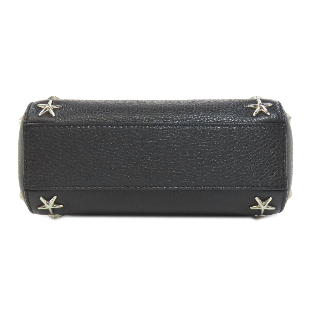 JIMMY CHOO Handbag leather black Pegasi 2WAY Women Used Authentic