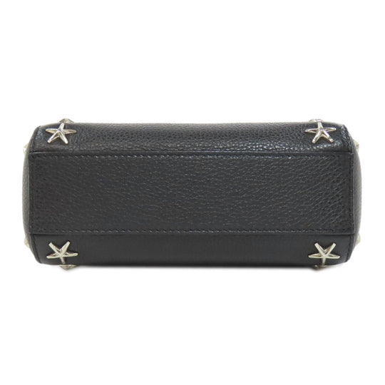 JIMMY CHOO Handbag leather black Pegasi 2WAY Women Used Authentic