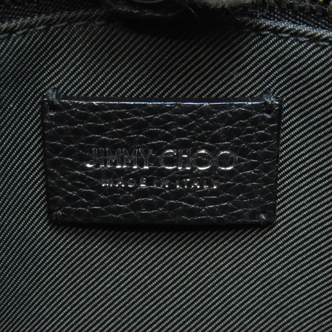 JIMMY CHOO Handbag leather black Pegasi 2WAY Women Used Authentic