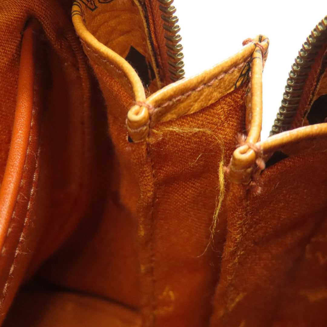 MCM Boston Duffel bag PVC Brown Small Ella Women Used Authentic