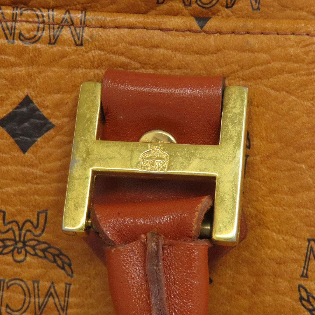 MCM Boston Duffel bag PVC Brown Small Ella Women Used Authentic