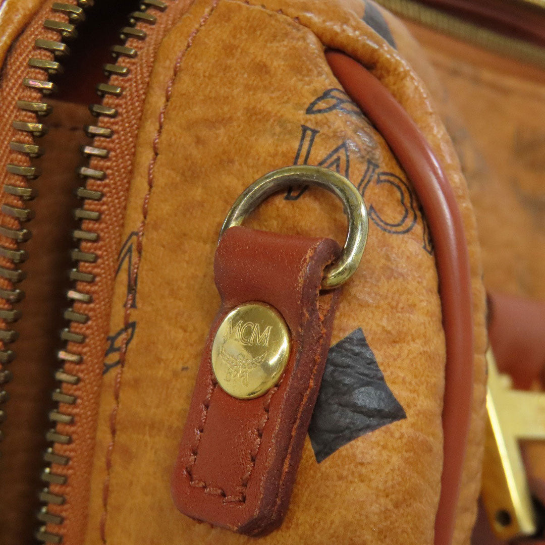 MCM Boston Duffel bag PVC Brown Small Ella Women Used Authentic