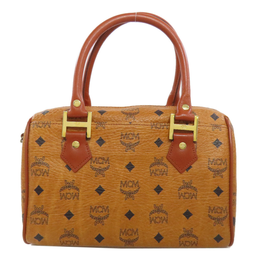 MCM Boston Duffel bag PVC Brown Small Ella Women Used Authentic