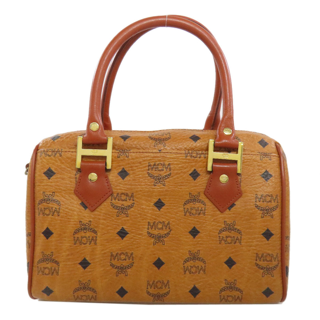 MCM Boston Duffel bag PVC Brown Small Ella Women Used Authentic