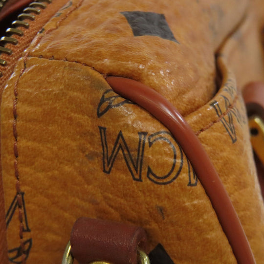 MCM Boston Duffel bag PVC Brown Small Ella Women Used Authentic