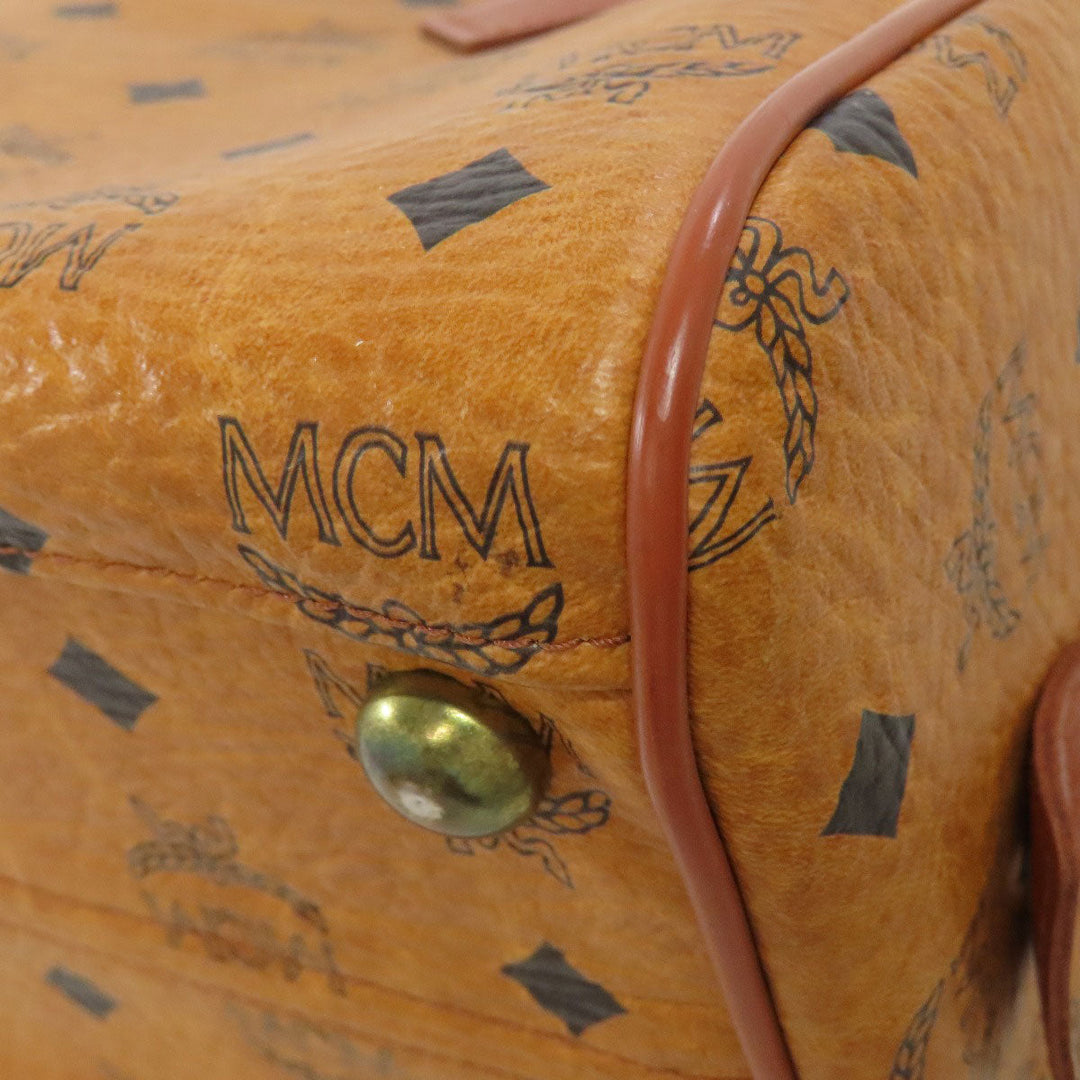 MCM Boston Duffel bag PVC Brown Small Ella Women Used Authentic