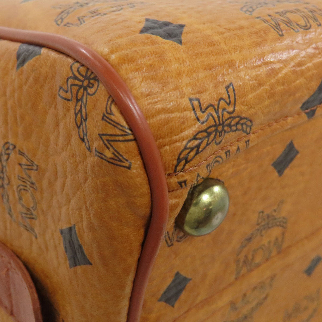 MCM Boston Duffel bag PVC Brown Small Ella Women Used Authentic
