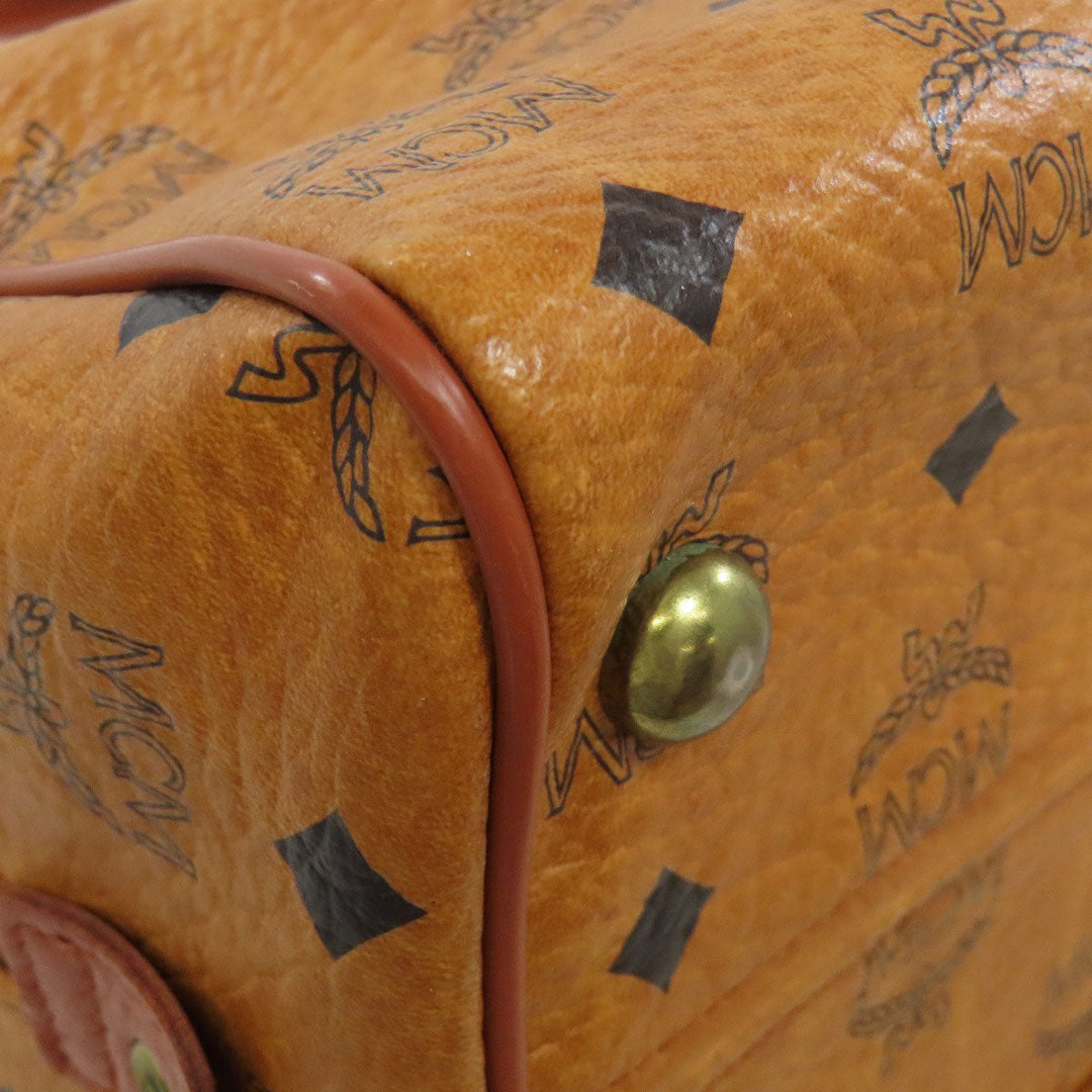 MCM Boston Duffel bag PVC Brown Small Ella Women Used Authentic