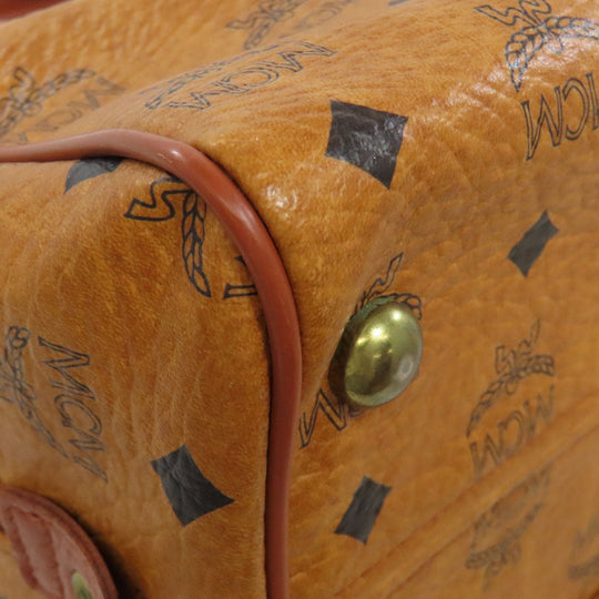 MCM Boston Duffel bag PVC Brown Small Ella Women Used Authentic