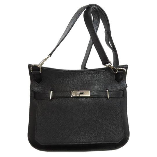 HERMES Shoulder Bag Taurillon Clemence black Gypsiere 28 SilverMetal Women Used Authentic