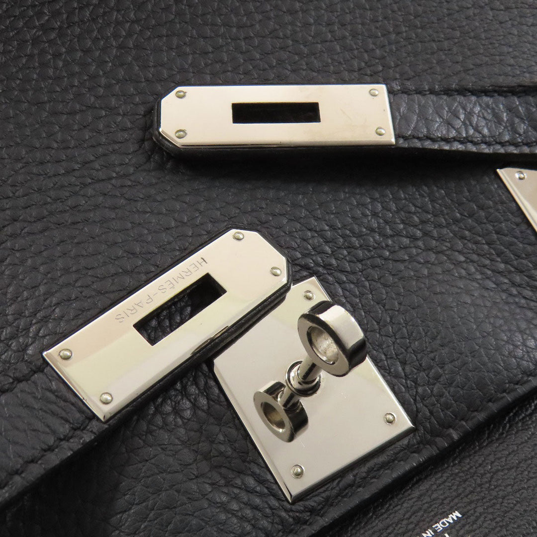 HERMES Shoulder Bag Taurillon Clemence black Gypsiere 28 SilverMetal Women Used Authentic