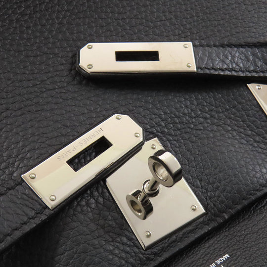 HERMES Shoulder Bag Taurillon Clemence black Gypsiere 28 SilverMetal Women Used Authentic