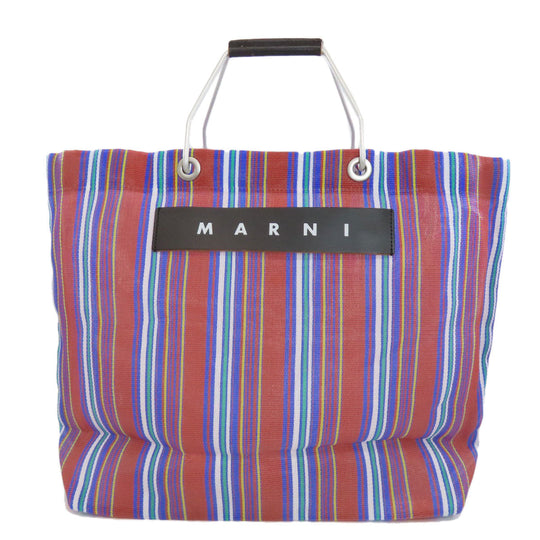 MARNI Tote Bag Nylon Brown Flower cafe