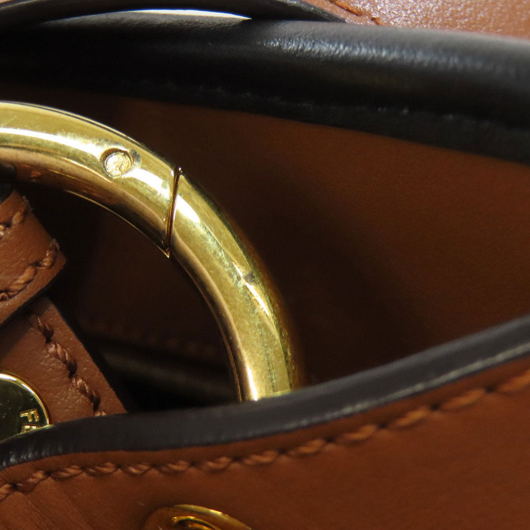 FENDI Tote Bag 8BH344 Calfskin Brown Runaway 2WAY