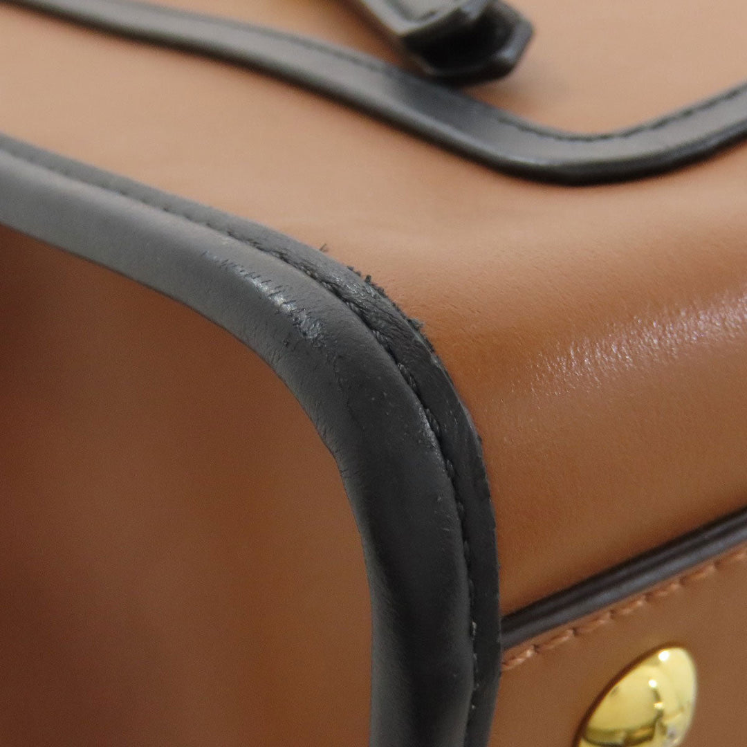 FENDI Tote Bag 8BH344 Calfskin Brown Runaway 2WAY