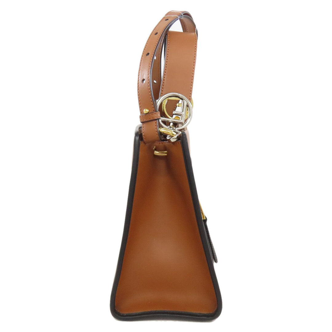 FENDI Tote Bag 8BH344 Calfskin Brown Runaway 2WAY