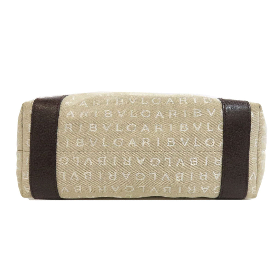 BVLGARI Tote Bag canvas beige Logo mania