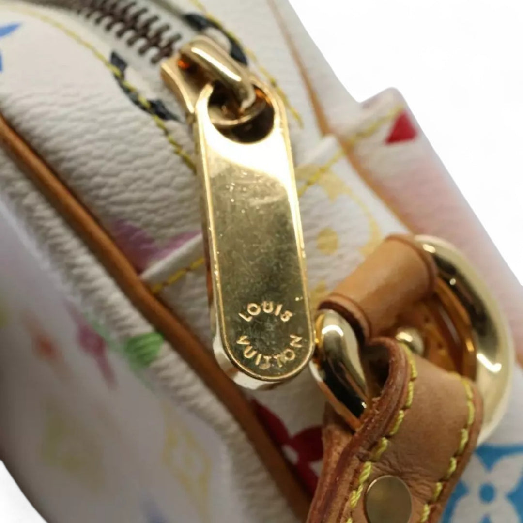 Louis Vuitton Monogram Canvas Shoulder Bag White Multicolor Women's Handbag