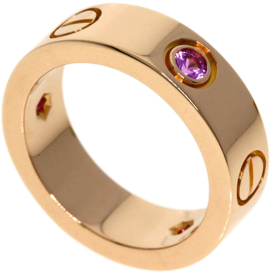 CARTIER Ring 18K Pink Gold gold Love Ring Pink Sapphire #48 Women Used Authentic