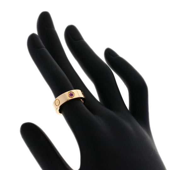 CARTIER Ring 18K Pink Gold gold Love Ring Pink Sapphire #48 Women Used Authentic