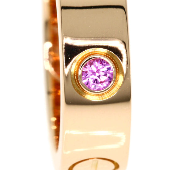 CARTIER Ring 18K Pink Gold gold Love Ring Pink Sapphire #48 Women Used Authentic