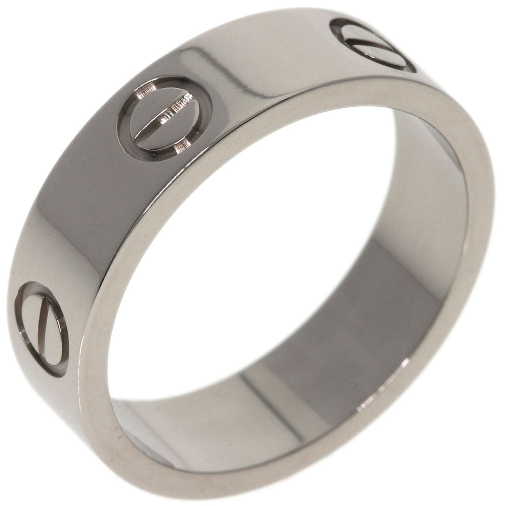 CARTIER Ring K18WG Silver Love Ring #55 Women Used Authentic