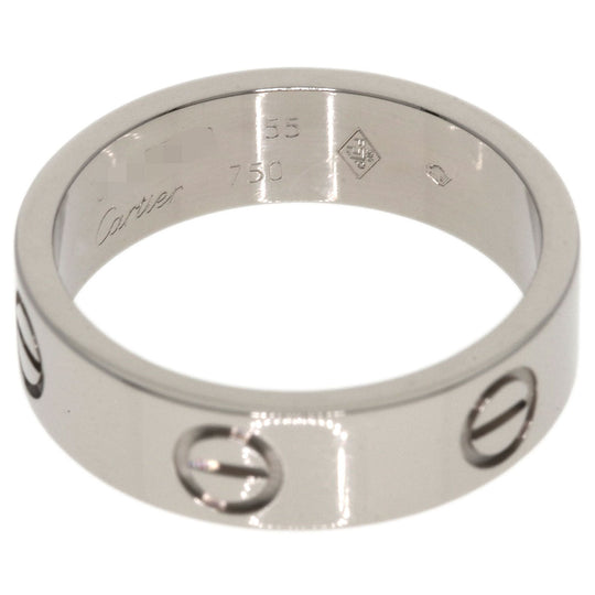CARTIER Ring K18WG Silver Love Ring #55 Women Used Authentic