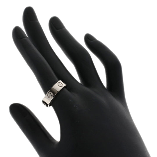 CARTIER Ring K18WG Silver Love Ring #55 Women Used Authentic