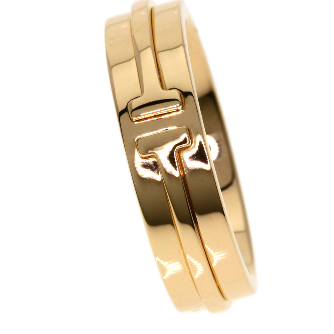 TIFFANY&Co. Ring 18K Yellow Gold gold T TWO wide Women Used Authentic