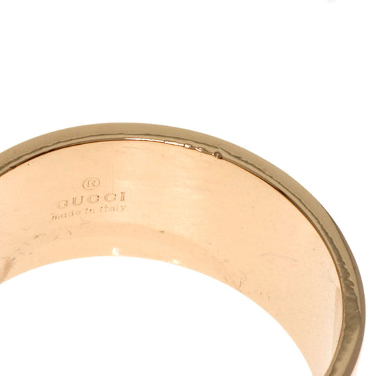 GUCCI Ring 18K Pink Gold gold Icon wide # 19 Women Used Authentic