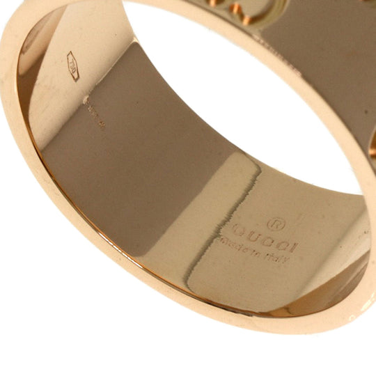 GUCCI Ring 18K Pink Gold gold Icon wide # 19 Women Used Authentic